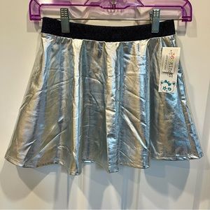 Girls SZ 8 365 KIDS FROM GARANIMALS SILVER PULLON W/NAVY WAISTBAND SKATER SKIRT